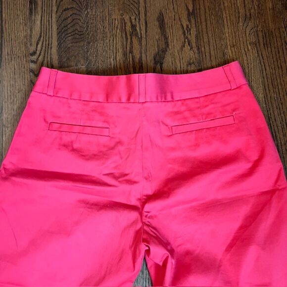 Banana Republic Sateen Crop Pants Bird of Paradise Pink Red Floral 10 Stretch - Picture 6 of 8